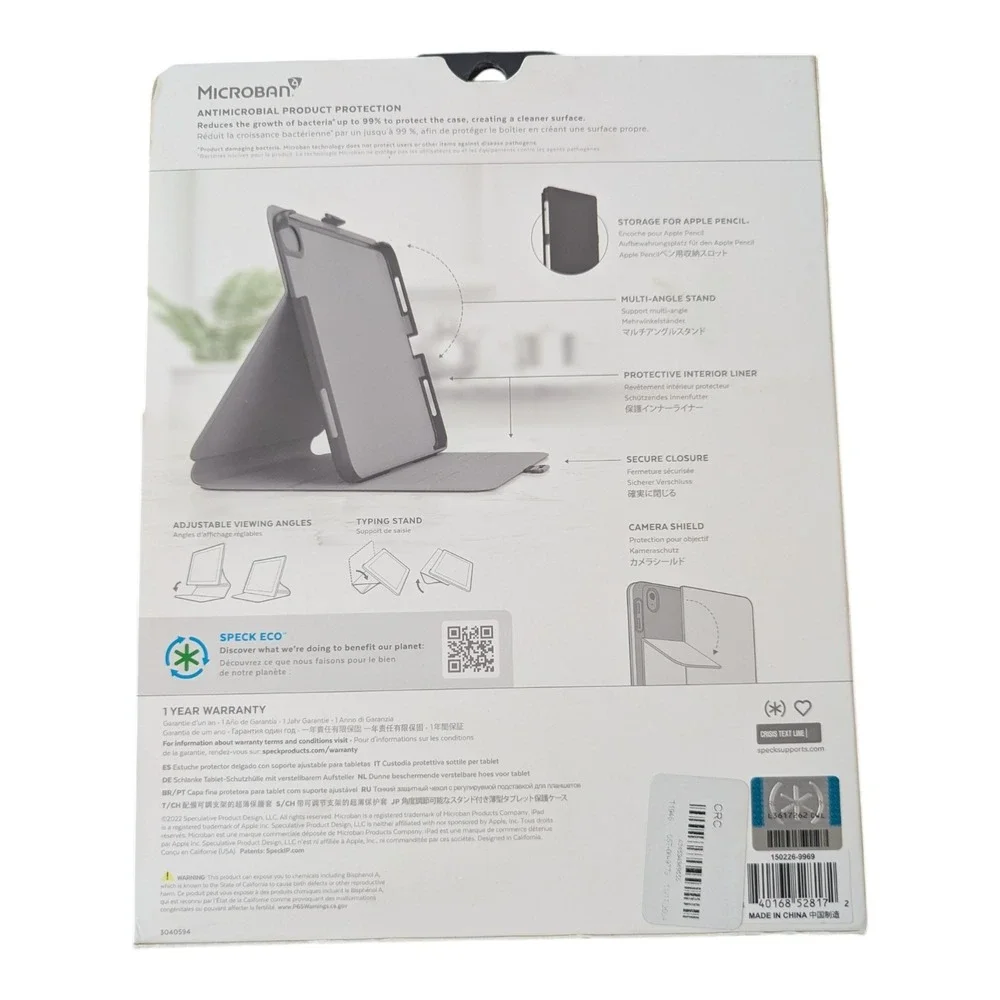 Aa1-N Speck Balance Folio Case for Apple iPad‎ (10.9-inch) - Charcoal/Almond